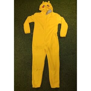Yellow Pikachu Pajama Jump Suit Embroidery Fleece Full Length Boys 8/10
